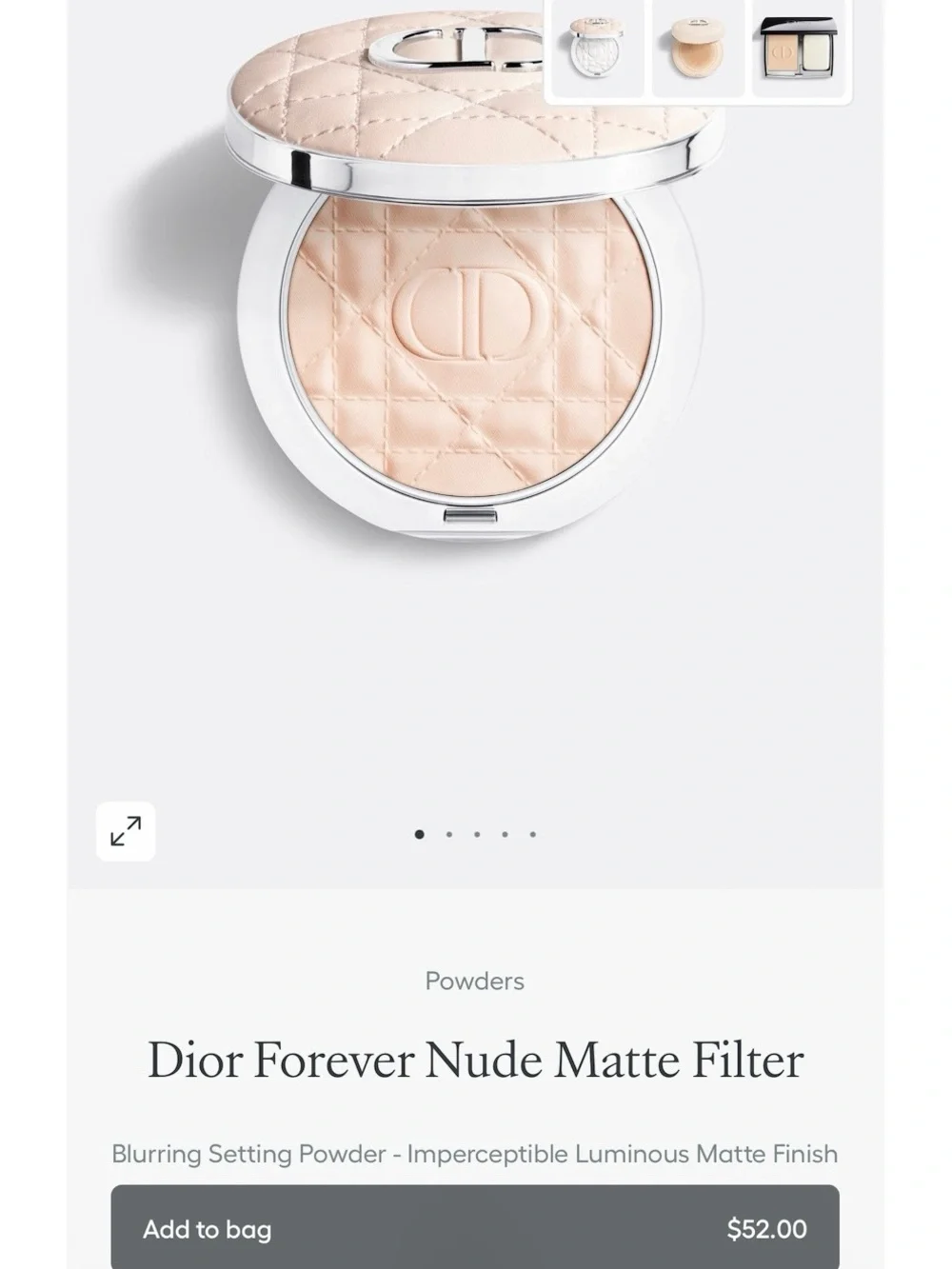 01 Dior Forever Nude Matte Filter Blurring Setting Powder